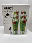 Libbey Just Desserts 16 Piece Glass Parfait Service W/ Stainless Steel Spoons. Fixed Price $19.99.