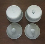 Hall Pottery French Onion Soup Bowls + Lids Gray Stoneware Set Of Two Euc!. Fixed Price $32.00.