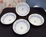 Set 4 Vtg Arcopal France Glenwood Cereal Soup Bowl 6 3/8 Blue Floral Milk Glass. Fixed Price $16.99.