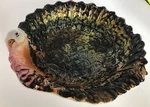 Beautiful Hand Painted Bowl Shaped Turkey Made Italy #10295/19. Fixed Price $85.50.
