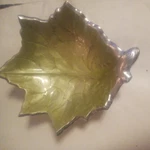 Beautiful Julia Knight Leaf Centerpiece Bowl- Green/silver Swirl Designed. Fixed Price $25.00.