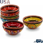 Handpainted Terracotta Pinch Bowls Set Of 5 Condiments Spices Decor Kitchen New. Fixed Price $39.98.