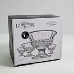 Godinger Gatherings Crystal Footed Dessert Bowls Italian Pc Set 4"X3.25" New!. Fixed Price $37.32.