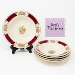 Mcm Homer Laughlin HL1060 Red Insets Pink Blue Yellow Flowers Cereal Bowls 4. Fixed Price $33.99.