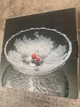 Studio Nova Winter Rose Round Crystal Glass Centerpiece Bowl 12.5" New.box.. Fixed Price $35.00.