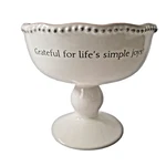 Mary And Martha Grateful Pedestal Bowl Creamy White Rose Interior Party. Fixed Price $19.99.