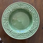 World Market/cost Plus Bordallo Pinheiro Embossed Green Dragonfly Bowl Set Of 9. Fixed Price $225.00.