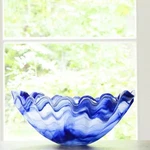 Vietri Onda Cobalt Centerpiece, Mouthblown Glassware, 20.5" L, 11.5" W,. Fixed Price $151.80.