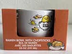 Sanrio Nissin X Gudetama Ceramic Ramen Bowl W/chopsticks Kawaii Lazy Egg 20 Oz. Fixed Price $22.50.