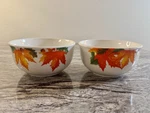Royal Norfolk Fall Harvest Soup Cereal Bowl Orange Rust Cream Set Of 2. Fixed Price $25.99.