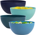 Vista Durable Plastic Salad And Serving 10-INCH Bowls Set Of 4 Coastal Colo. Fixed Price $33.70.