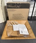 New Pampered Chef Bamboo Square Salad Serving Bowl & Claw Tongs, #2254 And #2288. Fixed Price $45.00.
