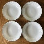 Vtg Corelle Callaway Ivy 20-OZ Pasta Soup Salad Bowls 8.5" Green Swirl Edge. Fixed Price $39.99.