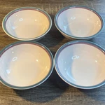 Pfaltzgraff Juniper Cereal Soup Bowls Set Of 4 Teal Mauve Trim Usa. Fixed Price $20.00.