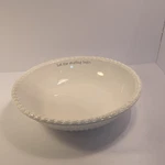 Mud Pie White Ceramic Serving Bowl Let The Stuffing Begin Thanksgiving. Fixed Price $47.95.