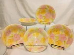 5 Vtg Franciscan Garden Party Cereal Bowls 1973 Usa Mcm Excellent Interpace. Fixed Price $45.00.