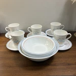 16P Vintage Corelle Corning Country Cornflower Basket&flowers Cups Saucers Bowls. Fixed Price $79.99.