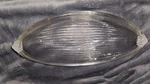 Antique Art Deco 13 Inch Oblong Bowl / Frosted Scroll Handles Ribbed Glass. Fixed Price $35.00.