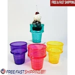 Translucent Summer Dessert Bowls 4 Pack Waffle Imprint Reusable Freezer Safe New. Fixed Price $16.48.