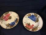 Tabletops Boulevard Large Rim Soup Bowl Set Of Two (2) Hand Painted Grapes. Fixed Price $20.00.