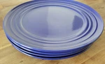New Set Rachael Ray Double Ridge Blue 11" Dinner Plates 5-8 5104 Meyer 2012. Fixed Price $32.99.