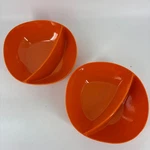 Zak Designs Divided Serve Bowl Pair Melamine Orange Mcm. Fixed Price $17.76.