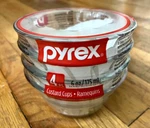 Pyrex 4 Pack Custard Cups 6 Oz Clear Glass - Sealed. Fixed Price $14.99.