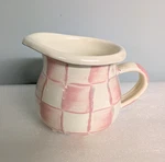 Mackenzie Childs Pink Rosy Check Enamel Little Creamer, Small 3 X 4, New Other. Fixed Price $50.00.