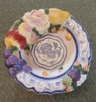 Fitz And Floyd Fruit Design 8" Bowl Ambrosia Pattern. Fixed Price $20.00.