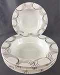 Pier 1 Set Of 4 Opulent Metallic Rim Soup Bowls 5/8" In Diameter Circles. Fixed Price $19.99.