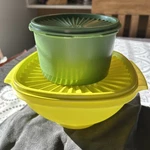 Vintage Tupperware Servalier Bowls Canister Lids Green 836-4, 1298-12 Lot Of. Fixed Price $19.50.