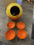 Vintage 1960S Mod Melamine Snack Set Orange Yellow Space Mid Century. Fixed Price $74.99.