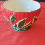 Wal-mart Stores, Inc. Christmas Holly Leaves Red Ceramic Bowl Dishwasher Safe. Fixed Price $11.99.