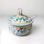 Deruta Pottery Sugar Cheese Bowl Orvieto Rooster Hand Painted Signed M. Barra. Fixed Price $45.95.