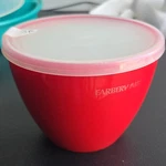 Farberware 3PC Plastic Bowl Set Red Orange Green Round Snap Lids Used. Fixed Price $17.00.