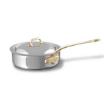 Mauviel M'cook 5-PLY Saute Pan With Lid, Brass Handle, 3.2-QT. Fixed Price $289.95.