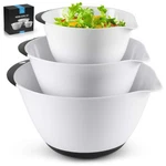 3-PIECE Plastic Mixing Bowl Set Non-slip, Nesting With Handles & Pour Spout. Fixed Price $30.99.
