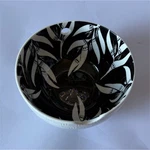 Elum Home Ceramic Yarn Bowl Black White Geometric Pattern Round Shiny Finish. Fixed Price $33.00.