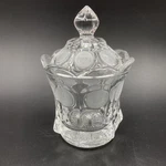 Vtg Fostoria Clear Glass Coin Dot #1372 Covered Candy Jar Sugar Bowl Dish 6.5". Fixed Price $14.99.