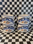 Vintage Bowl Set Of 4 "soup & Crackers" Decorative White Blue Stoneware Mug Cup. Fixed Price $16.24.