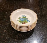 Set (6) Mikasa Bells Of Blue Floral 8.5" Soup, Salad Bowls. Japan. Ec 402. Fixed Price $44.95.