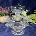 Vintage Riekes-crisa Fine Crafted Crystal 10 Oz Footed Serving Dish Dessert 4PC. Fixed Price $29.05.