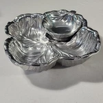 Wilton Armetale Cabbage Leaf Chip Dip Bowl 357454 Serving Dish Silvertone. Fixed Price $39.87.
