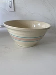 Vintage Mccoy Oven Ware #10 Mixing Bowl Blue Pink Bands Pottery Made Usa. Fixed Price $29.99.