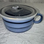 Cobalt Blue Boston Warehouse 24OZ Souper Mug Bowl Stoneware W/ Lid. Fixed Price $9.99.