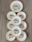 Vtg Himark Pasta Ironstone Bowls Made Italy Set Of 8 Plus Large Serving. Fixed Price $149.99.