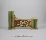 Roseville Pottery Donatello Double Bud Vase Gate Cherubs 1915. Fixed Price $86.99.