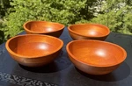 Lipper Wavy Rim Wooden Salad Or Snack Bowl Set Of 4 - Cherry Finish 7 1/2". Fixed Price $37.95.