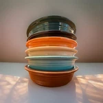 Homer Laughlin Cereal Bowl Set Of 6 7" Fiestaware Retired Colors. Fixed Price $99.00.