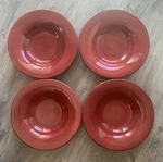 Tabletops Unlimited Espana Red Pasta Bowls Set 4 Large 12 Ceramic Soup. Fixed Price $49.99.
